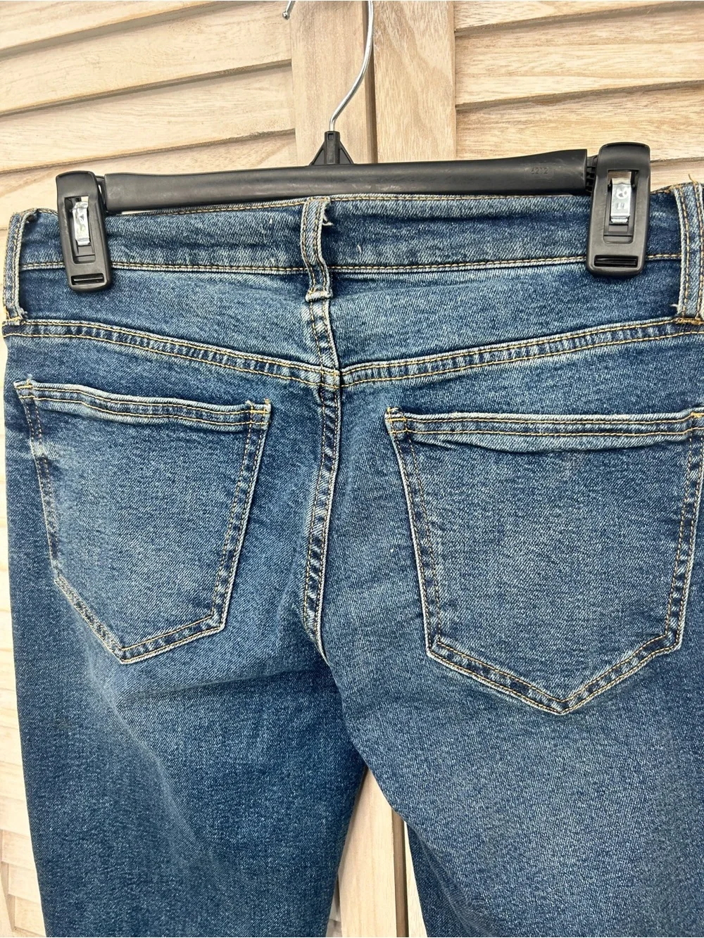 Oliver Logan Chester Low Rise Straight Leg Jeans Size 25 Dark Aged Vintage Blue